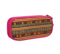 Yyoretp Big Capacity African Weaving Print Pencil Case,Double Layer Zipper Makeup Pouch Pencil Box Organizer.