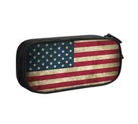 Yyoretp Big Capacity American Flag Print Pencil Case,Double Layer Zipper Makeup Pouch Pencil Box Organizer.