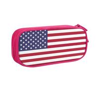 Yyoretp Big Capacity American Flag Print Pencil Case,Double Layer Zipper Makeup Pouch Pencil Box Organizer.
