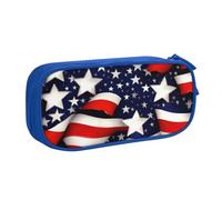 Yyoretp Big Capacity American Flag Stars Stripes Print Pencil Case,Double Layer Zipper Makeup Pouch Pencil Box Organizer.
