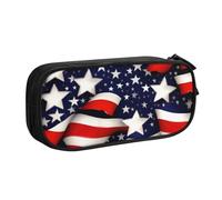 Yyoretp Big Capacity American Flag Stars Stripes Print Pencil Case,Double Layer Zipper Makeup Pouch Pencil Box Organizer.