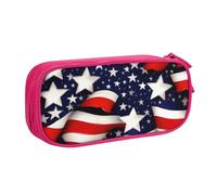 Yyoretp Big Capacity American Flag Stars Stripes Print Pencil Case,Double Layer Zipper Makeup Pouch Pencil Box Organizer.