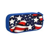 Yyoretp Big Capacity American Flag Stars Stripes Print Pencil Case,Double Layer Zipper Makeup Pouch Pencil Box Organizer.