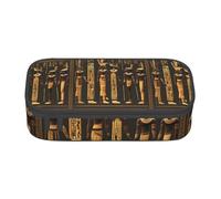 Yyoretp Big Capacity Ancient Egyptian Hieroglyph Print Pencil Case Large Pencil Pouch Stationery Pen Bag for Office Supplies.