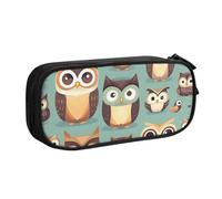 Yyoretp Big Capacity Animal Cartoon Owls Cute Print Pencil Case,Double Layer Zipper Makeup Pouch Pencil Box Organizer.