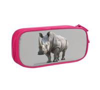 Yyoretp Big Capacity Animal Rhino Print Pencil Case,Double Layer Zipper Makeup Pouch Pencil Box Organizer.