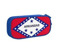 Yyoretp Big Capacity Arkansas State Flag Print Pencil Case,Double Layer Zipper Makeup Pouch Pencil Box Organizer.