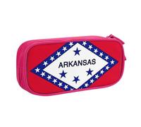 Yyoretp Big Capacity Arkansas State Flag Print Pencil Case,Double Layer Zipper Makeup Pouch Pencil Box Organizer.