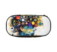Yyoretp Big Capacity Artificial Intelligence Brain Print Pencil Case Large Pencil Pouch Stationery Pen Bag for Office Supplies