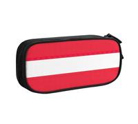 Yyoretp Big Capacity Austrian Flag Print Pencil Case,Double Layer Zipper Makeup Pouch Pencil Box Organizer.