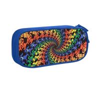Yyoretp Big Capacity Bear Dancing Tie Dye Print Pencil Case,Double Layer Zipper Makeup Pouch Pencil Box Organizer.