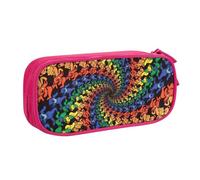 Yyoretp Big Capacity Bear Dancing Tie Dye Print Pencil Case,Double Layer Zipper Makeup Pouch Pencil Box Organizer.