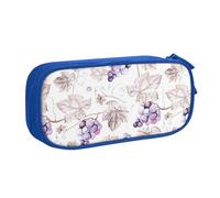 Yyoretp Big Capacity Beautiful Grape Leaves Print Pencil Case,Double Layer Zipper Makeup Pouch Pencil Box Organizer.