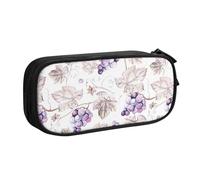 Yyoretp Big Capacity Beautiful Grape Leaves Print Pencil Case,Double Layer Zipper Makeup Pouch Pencil Box Organizer.