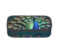 Yyoretp Big Capacity Beautiful Peacock Print Pencil Case Large Pencil Pouch Stationery Pen Bag for Office Supplies.