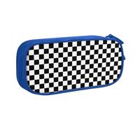 Yyoretp Big Capacity Black and White Checkered Stripes Print Pencil Case,Double Layer Zipper Makeup Pouch Pencil Box Organizer.