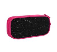 Yyoretp Big Capacity Black Glitter Print Pencil Case,Double Layer Zipper Makeup Pouch Pencil Box Organizer.