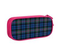 Yyoretp Big Capacity Blue and Green Scottish Tartan Print Pencil Case,Double Layer Zipper Makeup Pouch Pencil Box Organizer.