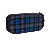Yyoretp Big Capacity Blue and Green Scottish Tartan Print Pencil Case,Double Layer Zipper Makeup Pouch Pencil Box Organizer.