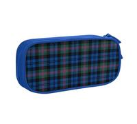 Yyoretp Big Capacity Blue and Green Scottish Tartan Print Pencil Case,Double Layer Zipper Makeup Pouch Pencil Box Organizer.