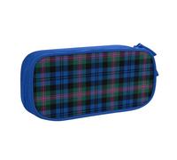 Yyoretp Big Capacity Blue and Green Scottish Tartan Print Pencil Case,Double Layer Zipper Makeup Pouch Pencil Box Organizer.