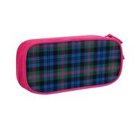 Yyoretp Big Capacity Blue and Green Scottish Tartan Print Pencil Case,Double Layer Zipper Makeup Pouch Pencil Box Organizer.