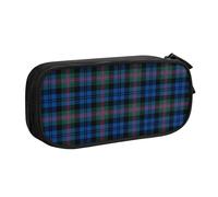 Yyoretp Big Capacity Blue and Green Scottish Tartan Print Pencil Case,Double Layer Zipper Makeup Pouch Pencil Box Organizer.