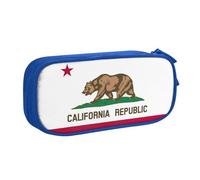 Yyoretp Big Capacity California State Flag Print Pencil Case,Double Layer Zipper Makeup Pouch Pencil Box Organizer.