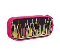 Yyoretp Big Capacity Cocktail Glasses and Wine Bottles Print Pencil Case,Double Layer Zipper Makeup Pouch Pencil Box Organizer.