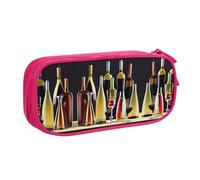 Yyoretp Big Capacity Cocktail Glasses and Wine Bottles Print Pencil Case,Double Layer Zipper Makeup Pouch Pencil Box Organizer.