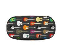 Yyoretp Big Capacity Color Acoustic and Guitars Print Pencil Case Large Pencil Pouch Stationery Pen Bag for Office Supplies