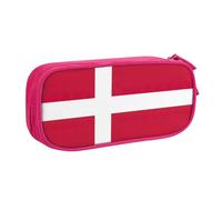 Yyoretp Big Capacity Danish Flag Print Pencil Case,Double Layer Zipper Makeup Pouch Pencil Box Organizer.