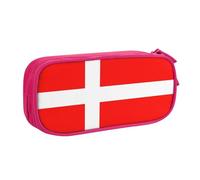 Yyoretp Big Capacity Denmark Danish Flag Print Pencil Case,Double Layer Zipper Makeup Pouch Pencil Box Organizer.