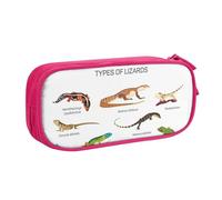 Yyoretp Big Capacity Different Types of Lizard Print Pencil Case,Double Layer Zipper Makeup Pouch Pencil Box Organizer.