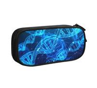 Yyoretp Big Capacity DNA Chain Photo Print Pencil Case,Double Layer Zipper Makeup Pouch Pencil Box Organizer.