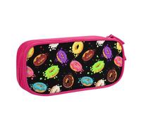 Yyoretp Big Capacity Donut Print Pencil Case,Double Layer Zipper Makeup Pouch Pencil Box Organizer.