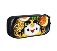 Yyoretp Big Capacity Egg Cup Noodle Ramen Print Pencil Case,Double Layer Zipper Makeup Pouch Pencil Box Organizer.