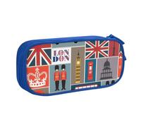 Yyoretp Big Capacity England Symbols Print Pencil Case,Double Layer Zipper Makeup Pouch Pencil Box Organizer.