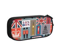 Yyoretp Big Capacity England Symbols Print Pencil Case,Double Layer Zipper Makeup Pouch Pencil Box Organizer.