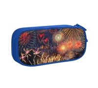 Yyoretp Big Capacity Fireworks Print Pencil Case,Double Layer Zipper Makeup Pouch Pencil Box Organizer.