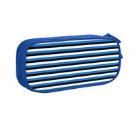 Yyoretp Big Capacity Flag of Estonia Print Pencil Case,Double Layer Zipper Makeup Pouch Pencil Box Organizer.