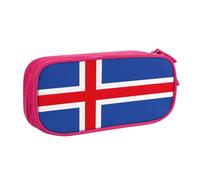 Yyoretp Big Capacity Flag of Iceland Print Pencil Case,Double Layer Zipper Makeup Pouch Pencil Box Organizer.