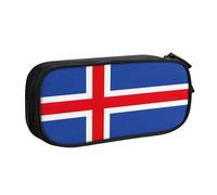 Yyoretp Big Capacity Flag of Iceland Print Pencil Case,Double Layer Zipper Makeup Pouch Pencil Box Organizer.