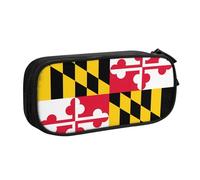 Yyoretp Big Capacity Flag of Maryland Print Pencil Case,Double Layer Zipper Makeup Pouch Pencil Box Organizer.