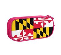 Yyoretp Big Capacity Flag of Maryland Print Pencil Case,Double Layer Zipper Makeup Pouch Pencil Box Organizer.