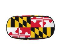 Yyoretp Big Capacity Flag of Maryland Print Pencil Case Large Pencil Pouch Stationery Pen Bag for Office Supplies