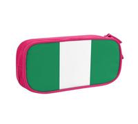 Yyoretp Big Capacity Flag of Nigeria Print Pencil Case,Double Layer Zipper Makeup Pouch Pencil Box Organizer.