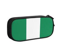 Yyoretp Big Capacity Flag of Nigeria Print Pencil Case,Double Layer Zipper Makeup Pouch Pencil Box Organizer.
