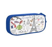 Yyoretp Big Capacity French Paris Tour Eiffel Tower Print Pencil Case,Double Layer Zipper Makeup Pouch Pencil Box Organizer.