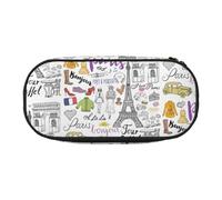 Yyoretp Big Capacity French Paris Tour Eiffel Tower Print Pencil Case Large Pencil Pouch Stationery Pen Bag for Office Supplies